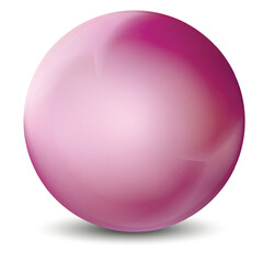 Wall Mural - glass pink ball or precious pearl. glossy realistic ball, 3d abstract vector illustration highlighte