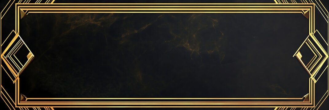 Luxurious Gold and Black Wedding Cards with Geometric Borders