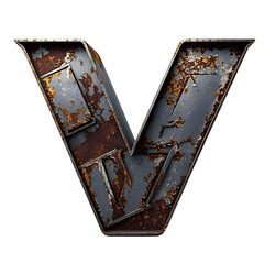 Wall Mural - metal alphabet letter v