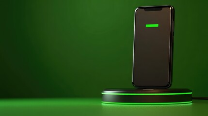 Poster - Ultra-modern high-speed smartphone charger with intelligent power control, displayed on a green background