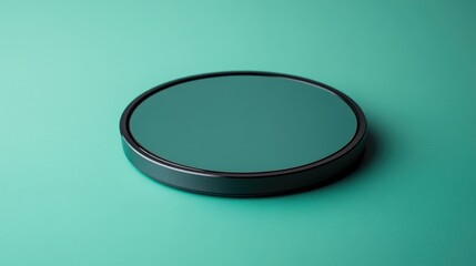 Poster - Ultra-slim magnetic wireless charger with modern aesthetics, displayed on a green background, symbolizing next-gen charging solutions