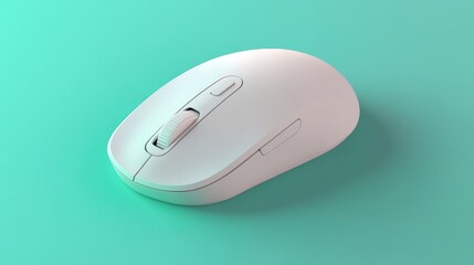 Poster - Wireless mouse with a dual connectivity feature for gaming and office use, placed on a green background, showcasing multipurpose efficiency