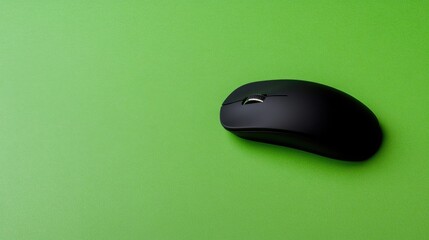 Poster - Wireless mouse with a smart AI gesture control feature, placed on a vibrant green background, symbolizing futuristic technology