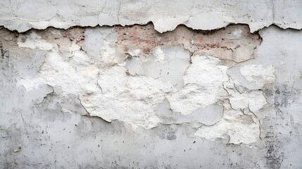Poster - Weathered Cracked Wall Texture with Peeling Paint and Subtle Gray Tones in Urban Setting : Generative AI