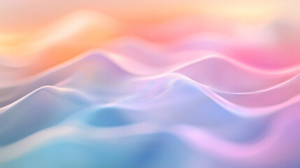 Poster - Colors blend softly in abstract pastel waves creating a dreamy effect across a serene background