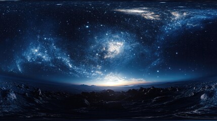 Wall Mural - stunning night sky image featuring galaxy and nebula. takes viewers on a journey through deep space 