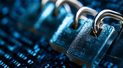 Aufkleber - A collection of shiny padlocks symbolizing security technology and data protection : Generative AI