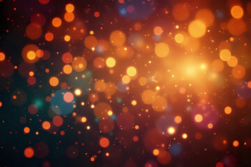 Poster - natural bokeh and bright golden lights. Vintage Magic background with colorful bokeh. Spring Summer Christmas New Year disco party.