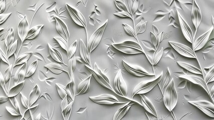 Poster - Skilled artisans craft delicate leaf patterns using relief techniques, showcasing creativity and craftsmanship in a well-lit studio