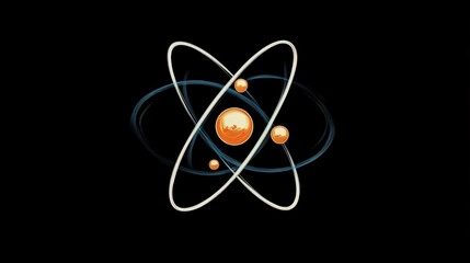 Poster - A scientific illustration showing the structure of an atom with a clearly defined proton in the nucleus.