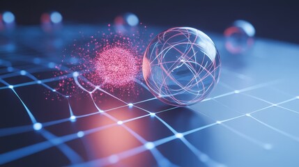 Poster - a scientific representation of an electron's interaction with an external electric field.