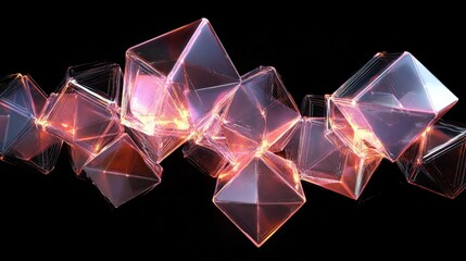 Leinwandbilder - interconnected, glowing polygons arranged in a hexagonal pattern, forming a visually striking mesh of shapes that suggests unity and connectedness