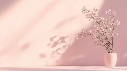 Poster - a single soft blush pink background with no distractions, offering a minimalist setting for highligh