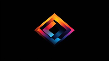 Leinwandbilder - A sleek and modern logo design combining geometric shapes and vibrant colors to create a dynamic and eye-catching symbol, reflecting innovation and creativity