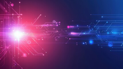 Poster - a sleek, futuristic digital background with abstract lines and glowing circuits, ideal for tech, inn