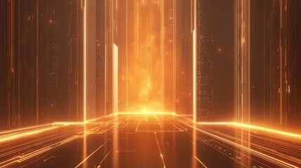 Poster - a sleek, futuristic digital background with abstract lines and glowing circuits, ideal for tech, inn