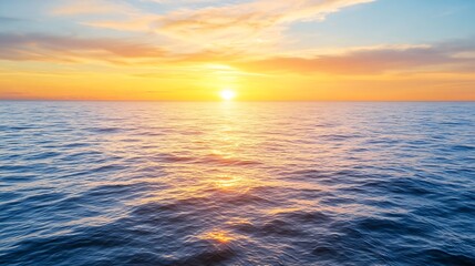 Poster - Stunning Sunset Over Calm Ocean Waters with Vibrant Colors in the Sky : Generative AI