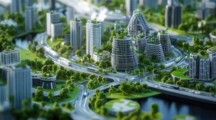 Poster - a smart city prototype driven by innovation, showcasing sustainable urban design with ai-powered tra