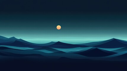 Poster - A smooth gradient from deep navy to light teal, giving the minimalist background a touch of depth and elegance while remaining understated and serene