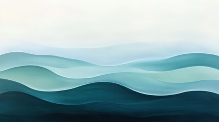 Poster - A smooth gradient of greens and blues fading from light to dark, resembling the peaceful flow of water.
