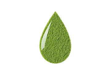 Aufkleber - Fuel diesel idea. Close-up of a green water droplet with textured surface reflecting light.