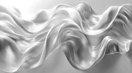 Poster - Flowing white liquid wave on a textured gray background creating a minimalistic visual appeal