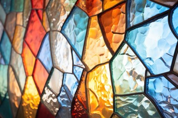 Sticker - Shiny stained glass art architecture backgrounds.