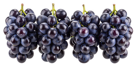 Wall Mural - Four bunches of grapes isolated on transparent background png