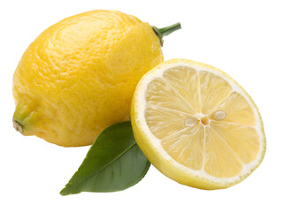 Wall Mural - flat illustration a lemon isolated on transparent background png