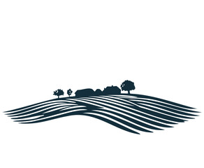 illustration plantation farm estate icon, flat logo vector concept design