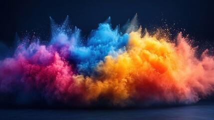 Fototapete - Vibrant Color Explosion in Abstract Artistic Background