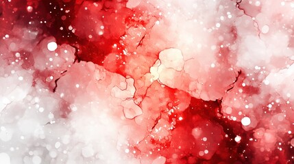 Poster - Abstract Red and White Background with Blurred Bokeh Effects