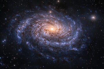Wall Mural - spiral galaxy in deep space with stars and cosmic dust.