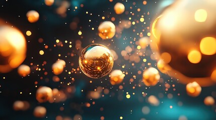 Aufkleber - Abstract Representation of Glowing Spheres in a Beautiful Background