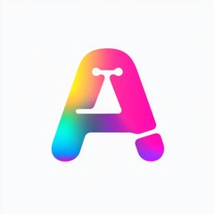 Poster - Gradient A Logo: Modern Design with Unique Icon and Vibrant Colors on a Clean White Background