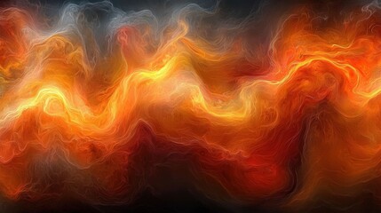 Poster - Vibrant abstract background of dynamic fire flames dancing in a dark space