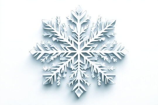 Snowflake paper cutout isolated on white background