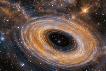 Wall Mural - stunning cosmic swirl of a black hole, surrounded by stars and nebulae in deep space.