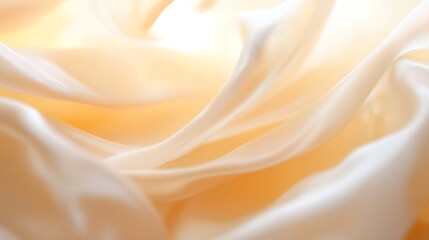 Poster - Gentle flowing silk fabric in soft warm light creating an elegant and serene atmosphere : Generative AI