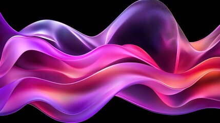 Poster - Colorful liquid wave flowing on a black background creating abstract artistic patterns