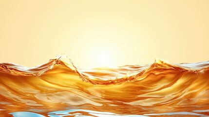 Aufkleber - Golden Waves Under Bright Horizon at Sunrise Over Calm Ocean