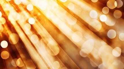 Aufkleber - Radiant Golden Light Rays with Soft Bokeh Texture Background
