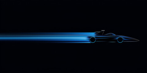 Wall Mural - vector illustrationa bstract blue car with gradient speed ray