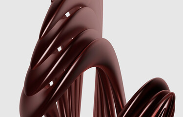 Poster - Organic Metallic Design with Fluid Loops and Contemporary Aesthetic