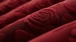 © Idea Library Studio - Closeup view of a luxurious towel featuring an elegant rose design in soft textures