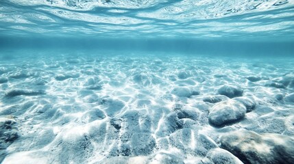 Poster - Serene Underwater Scene with Clear Water and Stones Perfect for Nature and Relaxation Themes : Generative AI