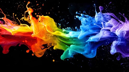 Poster - A striking abstract artwork with colorful, fluid paint splashes and a dynamic modern aesthetic, perfect for contemporary digital designs, multimedia projects, and creative visual concepts