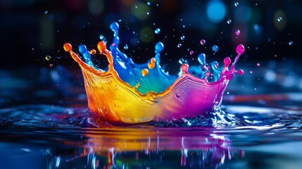 Poster - A vibrant abstract backdrop featuring a mix of bold and gentle multicolored paint splashes, creating a distinctive and striking HD wallpaper design