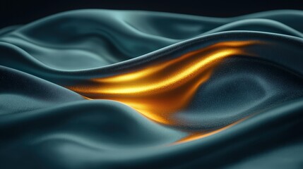 Poster - Elegant closeup of white fabric illuminated by soft yellow light creating a serenity effect