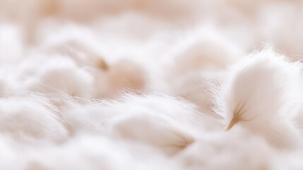 Leinwandbilder - Closeup of fluffy cotton textures creating a soft and inviting atmosphere indoors : Generative AI